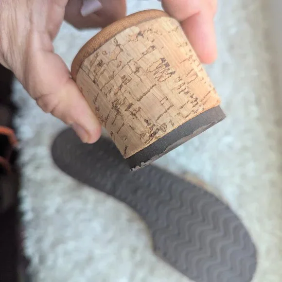 Sundance Isle of Palms Snake Skin‎ Print Platform Leather Sandals Slides Sz 8 - Picture 7 of 7